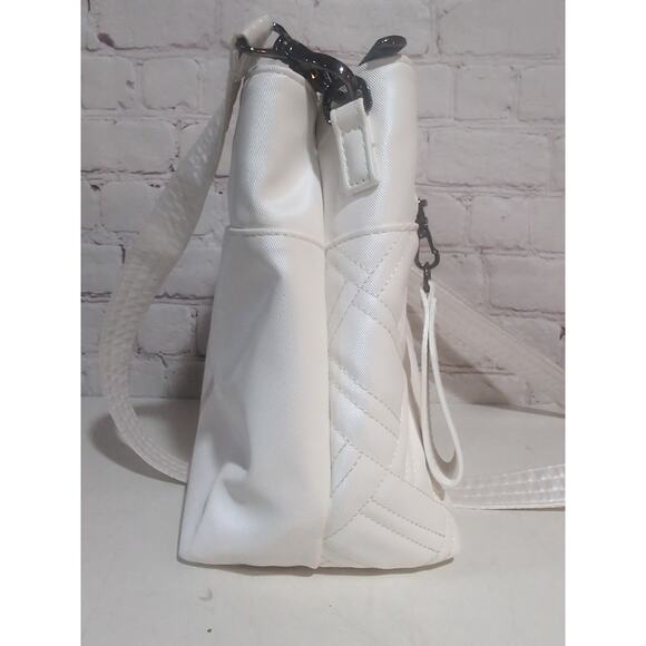 Lug Double Dip Satin Luxe Crossbody Pearl White RFID - Picture 4 of 14